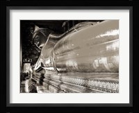 Praying the reclined Buddha, Wat Pho, Bangkok, Thailand (sepia) Fine Art Print