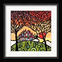 Gli Alberi Guardano il Paese al Tramonto Fine Art Print