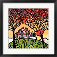 Gli Alberi Guardano il Paese al Tramonto Fine Art Print