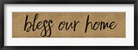 Bless Our Home Burlap Long Framed Print