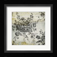 BW Flowers Grunge Three Framed Print