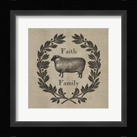 Faith Family Sheep Framed Print