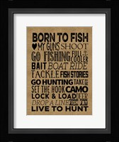 Fishing Hunting Burlap Fine Art Print