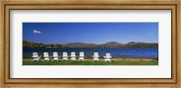 Adirondack Chairs at Blue Mountain Lake, Adirondack Mountains, New York State Fine Art Print