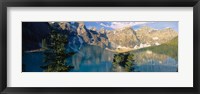 Reflection of Trees in Water, Moraine Lake, Banff National Park, Alberta, Canada Fine Art Print
