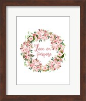 Love on Purpose Pink Wreath Fine Art Print