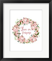 Love on Purpose Pink Wreath Fine Art Print