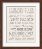 Laundry Rules on Whiate Fine Art Print