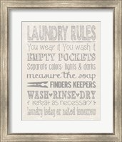 Laundry Rules on Whiate Fine Art Print