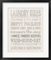 Laundry Rules on Whiate Fine Art Print
