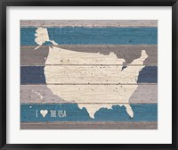 I Love the USA Map Fine Art Print
