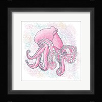 Octopus Hot Pink Framed Print