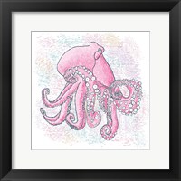 Octopus Hot Pink Framed Print