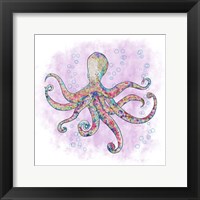 Octopus Flower Garden Framed Print
