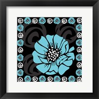 Bold Turquoise Flower X Framed Print