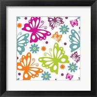Butterflies and Blooms Lively II Framed Print