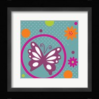 Butterflies and Blooms Lively VII Framed Print