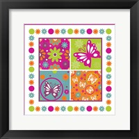 Butterflies and Blooms Lively X Framed Print