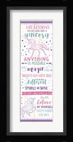 Life Lessons from a Unicorn Framed Print