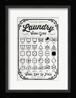 Laundry Wash Guide Framed Print