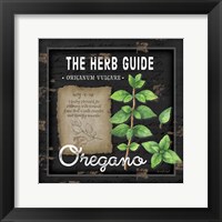 Herb Guide Oregano Framed Print
