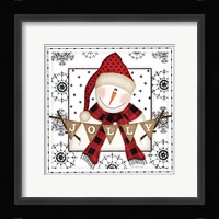 Snowman Snowflake Framed Print
