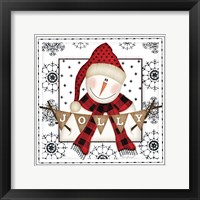 Snowman Snowflake Framed Print