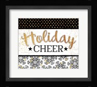 Holiday Cheer - Black & Gold Framed Print