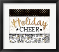 Holiday Cheer - Black & Gold Framed Print