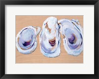 Three Oysters Framed Print