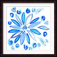 Blue Aqua Painterly Floral II Fine Art Print