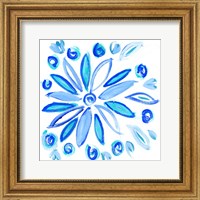 Blue Aqua Painterly Floral II Fine Art Print