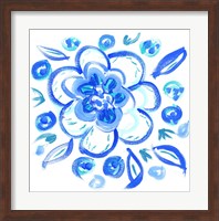 Blue Aqua Painterly Floral Fine Art Print