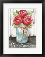 Just Married Peonies Framed Print