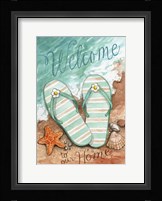 Flip Flops On The Beach Welcome Fine Art Print