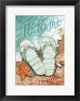 Flip Flops On The Beach Welcome Fine Art Print