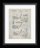 Golf Club Patent - Antique Grid Parchment Fine Art Print