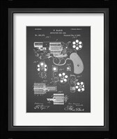 Revolving Fire Arm Patent - Black Grid Fine Art Print