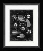 Revolving Fire Arm Patent - Black Grunge Fine Art Print