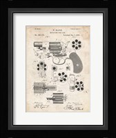 Revolving Fire Arm Patent - Vintage Parchment Fine Art Print
