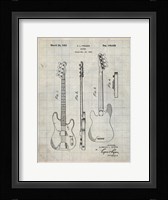 Guitar Patent - Antique Grid Parchment Fine Art Print