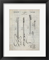 Guitar Patent - Antique Grid Parchment Fine Art Print