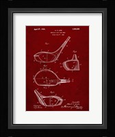 Metallic Golf Club Head Patent - Burgundy Fine Art Print