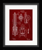 Machine Gun Patent - Burgundy Fine Art Print