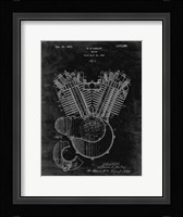 Engine Patent - Black Grunge Fine Art Print