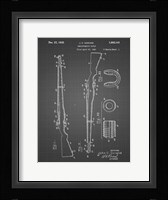 Semi-Automatic Rifle Patent - Black Grid Framed Print