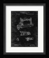 Sewing Machine Patent - Black Grunge Fine Art Print