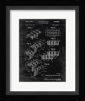 Toy Building Brick Patent - Black grunge Fine Art Print