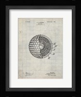 Golf Ball Patent - Antique Grid Parchment Fine Art Print