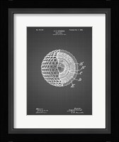 Golf Ball Patent - Black Grid Framed Print